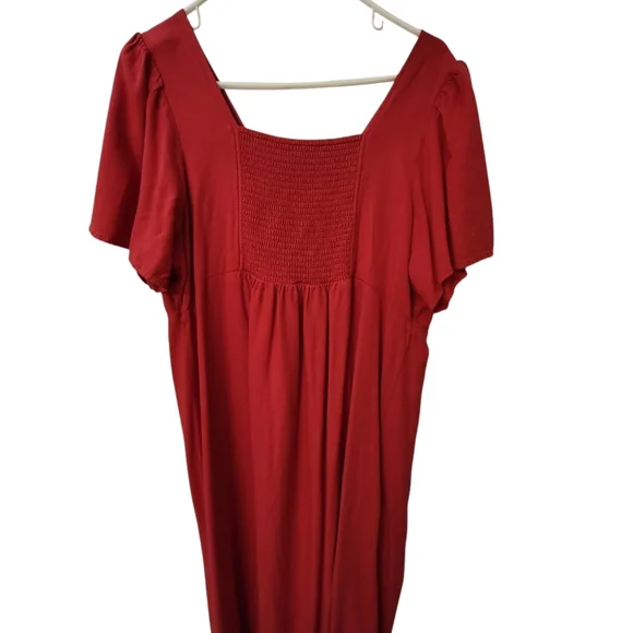 Red Button-Down Dress - Picture 3 of 4